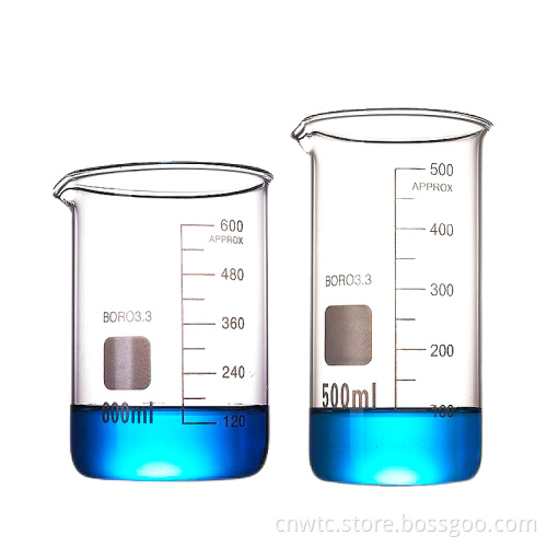 High Borosilicate Glass Beakers in Various Sizes: 250ml, 500ml, and 1000ml with Graduation for Laboratory Use